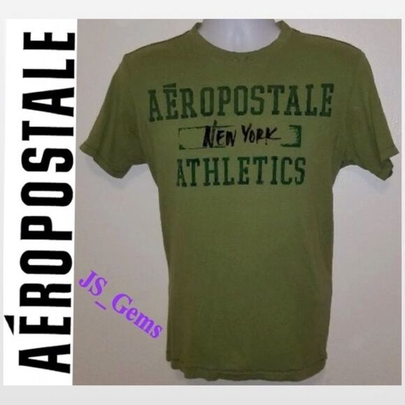  Vintage Aeropostale Mens Small Green Cotton T Shirt Top VTG - Picture 1 of 4